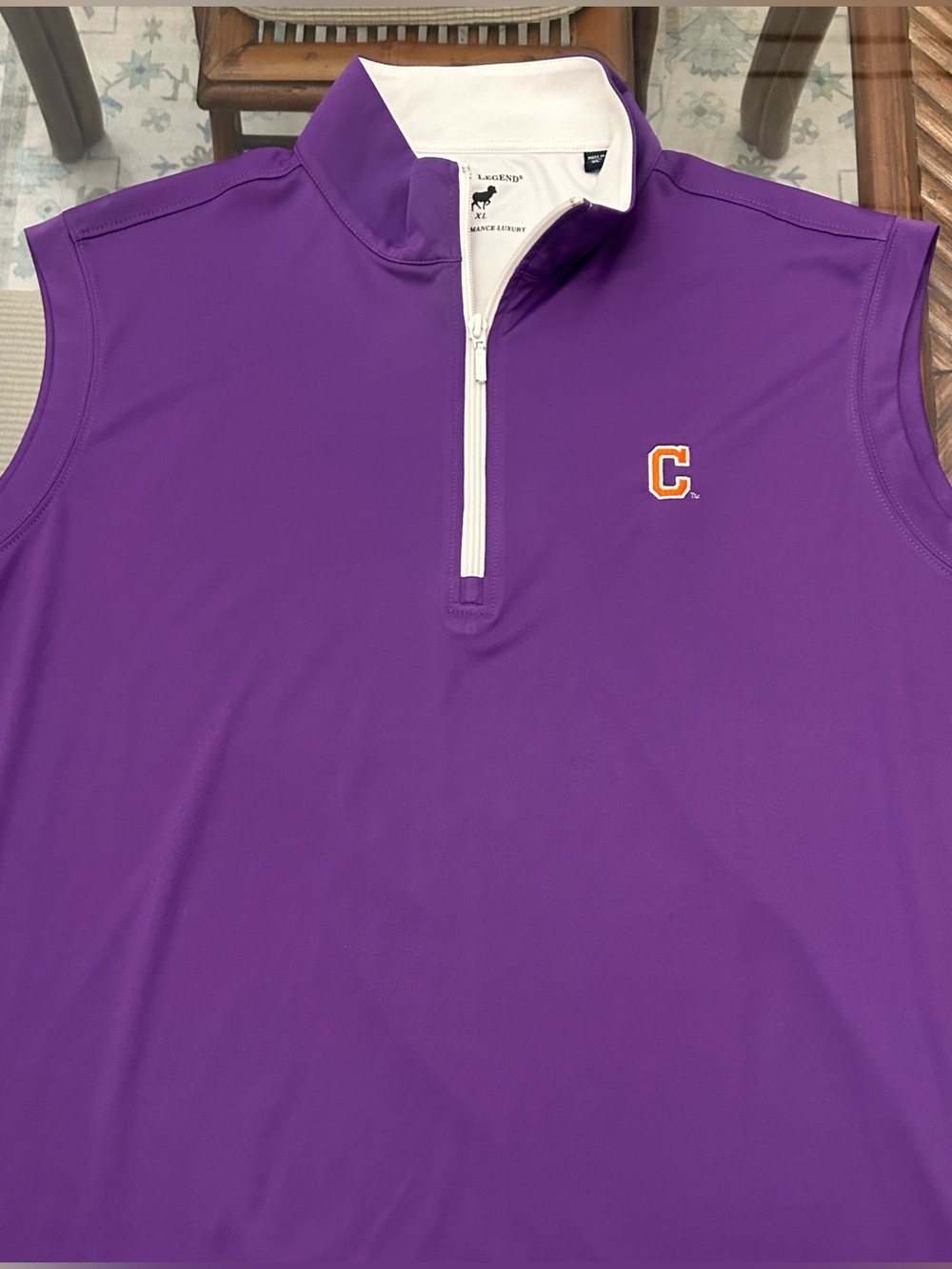 Horn Legend Clemson quarter zip golf vest XL